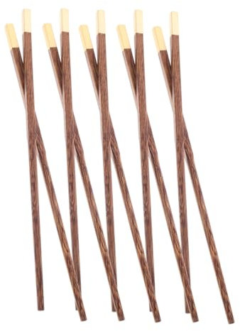 Cabilock 5pares of Extra Wooden Cooking Chopsticks for Hot Pot and Noodles Tipped Chinese Frying Utensils