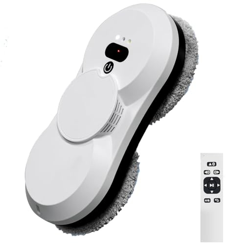 ZephyrGlow Robot Limpiador de Ventanas eléctrico, Robot de Limpiacristales, con Mando a Distancia, Cuerda de Seguridad, 5600 Pa Potente succión automática,HCR-11