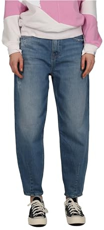 Miracle of Denim M.O.D MOD, Coco Ballon, 3/4 Damen Jeans Denim Ohne Stretch Amaro Blue W 32 L 26