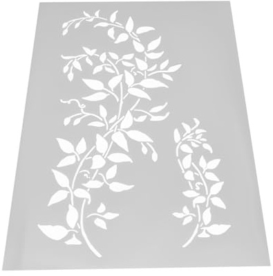 Plantilla grande A4 reutilizable con hojas de árbol de vid, 21 x 29,5 cm, plantilla de pintura de hiedra para paredes, muebles, lienzo y proyectos de arte de decoración del hogar