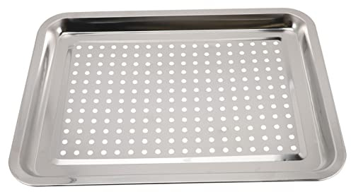 FUNNETOYU Bandeja Para Asar Rectangular 40x30x2 Cm De Acero Inoxidable Perforada Resistente Al Calor Para Barbacoa Al Aire Libre y Uso Doméstico