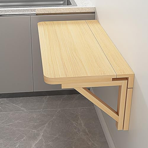 genérico Mesa Plegable de Pared, Mesa Auxiliar Flotante de Pared, Mesa de Comedor con Soporte de Madera Maciza para computadora, estantes de Cocina, Adecuada para Espacios pequeños como co