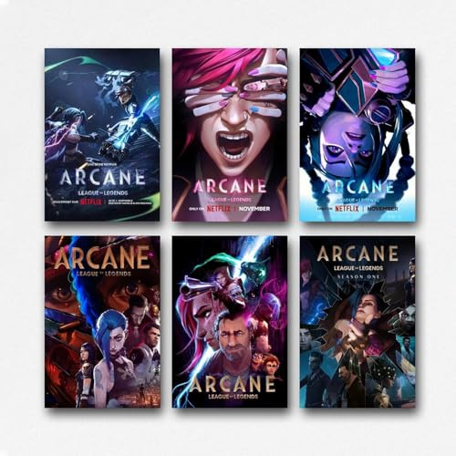 FVLYRWMQX A Set of 6 Arcane Action-Adventure Steampunk Comic Poster für Zimmer - Ästhetische Leinwand-Wandkunst, Schlafzimmer-Dekor 08x12inch(20x30cm)