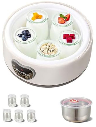 Ujjdwiurgh Yogurtera Eléctrica Multifunción de 36 Horas con Control de Temperatura y Tiempo Ajustables, Enchufe Europeo.
