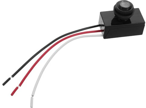 POPETPOP Lichtsensor Lichtschaltersperre für Gartenlampen und Straßenbeleuchtung mit Automatischer Dämmerungsschaltung und Breitem Spannungsspektrum in Schwarz für Außenbeleuchtung