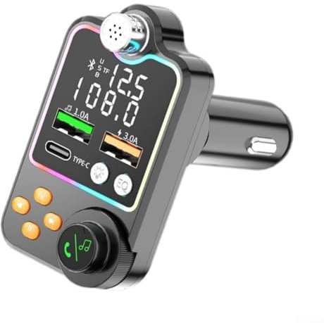 Modulatore FM con doppia porta di ricarica USB integrata, supporta più formati musicali per una migliore esperienza di guida