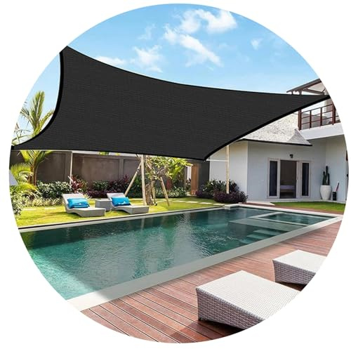 Sonnensegel Wasserdicht 3x4m Pergola Markise Outdoor Sonnenschutz Schattensegel Inkl Befestigungsseile Verstellbar Schattenabdeckung Sonnensegel UV Schutz Für Balkon Garten Terrasse,Schwarz