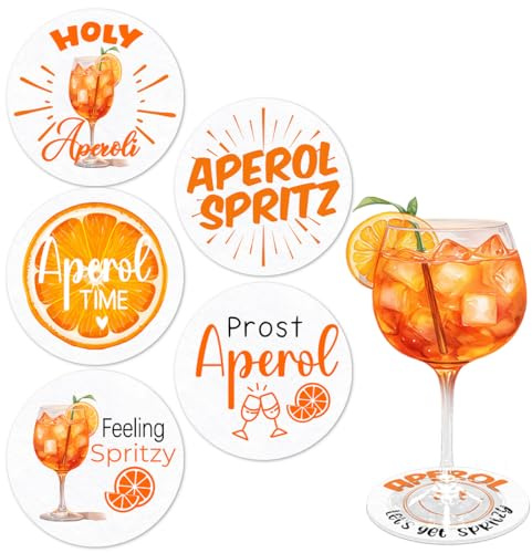 5 Posavasos de Fieltro Aperol, Regalo Aperol, Accesorios de aperol, Posavasos, Vasos Aperol, decoración de Mesa Aperol, decoración de Mesa Aperol para Vasos de cóctel