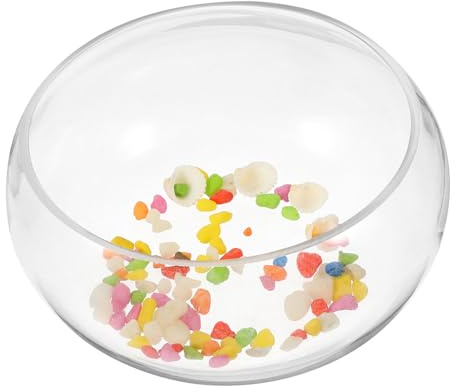 TOYANDONA Transparente Glasfischschale mit Dekorations Kies Stabiles Kugelaquarium und Hydroponik Pflanzgefäß für Wasserpflanzen Langlebig und als Aquarium Zubehör und Wassergarten