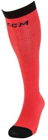 CCM Calcetines de hockey Socklinerk Senior OSFA 37-46, rojo, Talla única