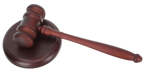 Homoyoyo Martillo de Juez de Madera con Base para Subasta y Corte Herramienta para Abogados y Jueces Diseño y Práctico