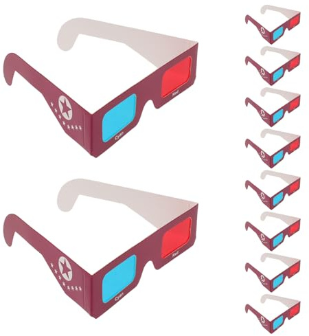 SHINEOFI 10pcs Paper Glasses for Movies Cardboard Eyewear Protective Sleeve Stereoscopic Glasses for Tv Shows and Home Entertainment