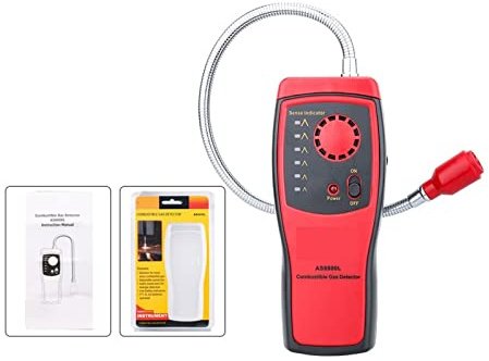 Gas Detectors, Gas Detector Flammable Natural Gas Leak Detector Gas Analyzer High Sensitivity Gas Leaking Location Tester Sound Light Alarm(AS8800L)