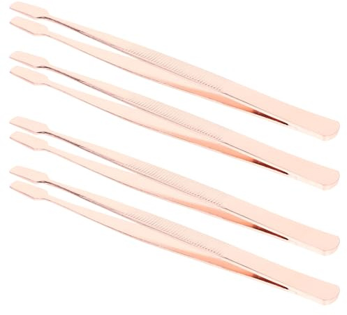PRETYZOOM Pinzas Mango Cómodo y Resistencia al Desgaste Herramienta Precisa 4 Piezas de Acero Inoxidable para Pestañas para Extensiones y Maquillaje