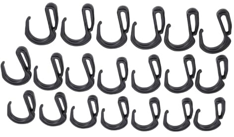 CCYLEZ 20 Stück S-Haken, Kunststoff-S-Haken-Clips für Frachtnetze, Kunststoff-Bungee-Seil-Haken für Auto, LKW, Anhänger, Kajak, Boot, Wohnmobil, Camping