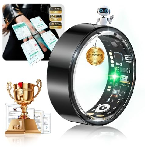 XSWCCJJ 2026 TOP 1 NEW 9.0 Smart Rings 【Industry First – 0 Measurement Error】【IP68 Waterproof】 Smart Ring Women & Men for Sleep Tracking Wearable Device, SpO2, Fitness ring,iOS & Android Black 9#
