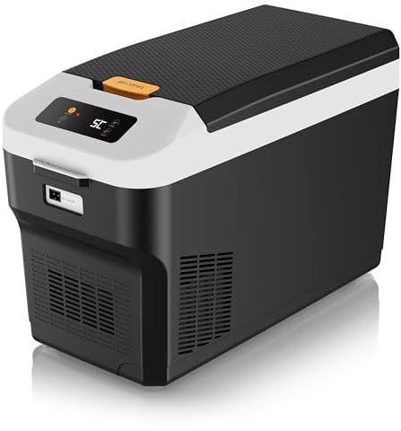Brandson - Kühlbox elektrisch mit Kompressor - XXL 27 Liter – 12v 230v - zwei Fächer – starke Kühlleistung – zwei Betriebsmodi – Gefrierbox Gefriertruhe mit ECO-Modus – für LKW Auto Camping Boot