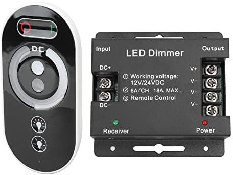 Zerodis Controller del Colore della Luce Design Touch con Protezione da Cortocircuito e Funzione di Sospensione Automatica per Strisce Luminose a LED dimmerabili. Controllo Remoto delle Luci a LED