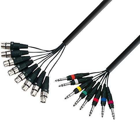 Adam Hall 3 Star Series Multicore Instrumentenkabel 8 x XLR-Kabel weiblich auf 8 x 6,3-mm-Klinkenstecker 5 m