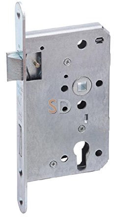 Basi 9821-6522 Einsteck-Zimmertürschloss Silber, Multicolor