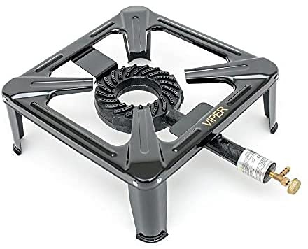 Viper Single Cast Iron Gas LPG Burner Cooker Boiling Ring Catering Outdoor Cooking Camping 8KW