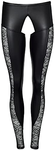 Orion Leggings & String, 2-teiliges Set, ouvert, Spitze, Cut-Outs, schwarz