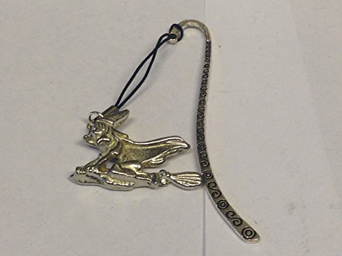 Witch On Broom 3.4cm X 2.6cm TG307 Made From Fine English Pewter On a PATTERN Bookmark POSTED BY US GIFTS FOR ALL 2016 FROM DERBYSHIRE UK