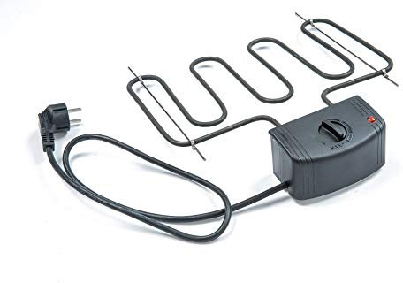 KAISER COMPANY Heizspirale/Elektroheizung/Heizschlange zum Räuchern I Edelstahl Räucherofen Zubehör I 2000 W I Temperaturregelung I Mit einem integrierten Thermostat I Mit feinen Räucherspäne