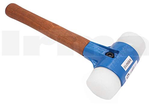 BSD Mazo Profesional de Doble Cara 1.6kg 60mm - Nylon + Nylon - Mazo con Mango de Madera, Mazo de Goma Pesado
