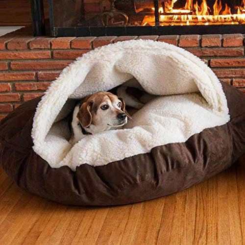 Deluxe Plüsch-Höhle Hundebett Pod Beheizte Weide Winter Warm Kissen Kleine / Mittlere Hunde Katze Beruhigender Schlafsack Korb Wasserdicht Robuste Matratze Orthopädische Anti-Angst-Kaunest