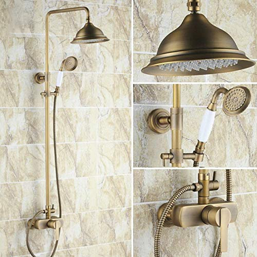 Miscelatore monocomando in ottone per bagno con doccia a pioggia tonda da 8 pollici, miscelatore, doccetta a mano