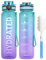 Sahara Sailor Trinkflasche, BPA-Frei Tritan, 1L/500ML/750ML Auslaufsicher Trinkflasche mit Zeitmarkierung für Gym, Sport, Outdoor, Schule, Job