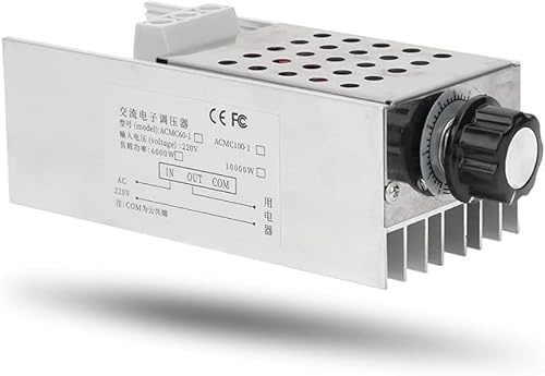 SCR Regulador de Voltaje,10000W AC 220V/110V Regulador de Velocidad Motor Regulador de Voltaje Electrónico Dimmer Termostato Regulador de Temperatura Para Horno Ectrico, Calentador de agua, Lámpara