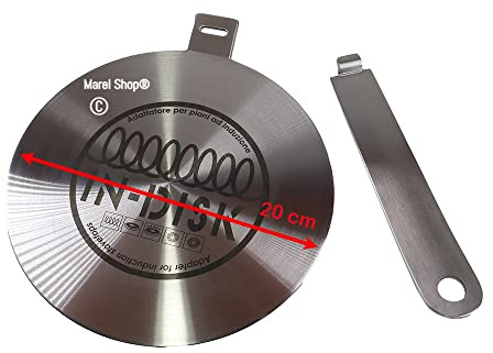 Marel Shop® - Piastra disco diffusore adattatore per piano cottura induzione diametro 20 cm compatibile con vari marchi