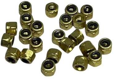 LEEFAI Pro Fingerboard Trucks The Self Locknuts 24 st för alla fingerboard lastbilar (axlar) nylon inlägg – guldfärg