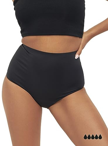 MyMonthlys Perioden-Unterwäsche High Waist - Starke Blutung/bis zu 5 Tampons - ohne Biozide & ohne Chemie - Periodenslip Seamless saugstark auslaufsicher geruchshemmend - XS / 34