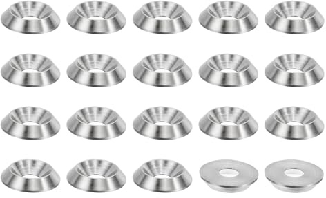 PATIKIL M5 Finish Senkscheibe 20Stk 16mm Durchm. 3.5mm Hoch 304 Edelstahl Schlichtbecher Scheibe Schraube Bolzen Kopf Dichtung für Industriebau