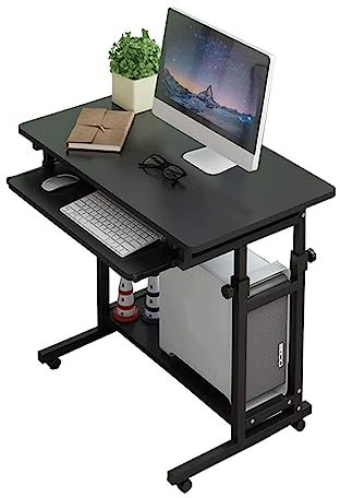 POCHY Betttische Überbetttisch, Stahlrahmen, mobiler Stehschreibtisch, moderner Beistelltisch mit Rollen, modischer, höhenverstellbarer, rollender Laptop-Tisch luxuriös