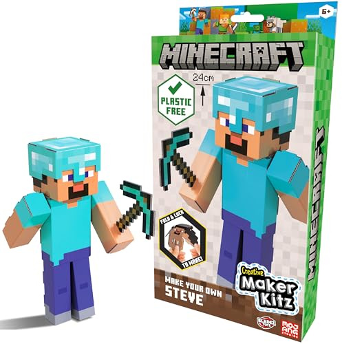 BLADEZ Minecraft Make Your Own Steve, Lizenziertes Bastelset, Kunst und Handwerk für Jungen und Mädchen, Lizenzspielzeug für Kinder, Creative Maker Kitz Toyz