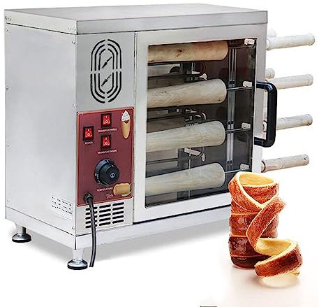 YEHOZZ Commercial Chimney Cake Machine Oven, 3200W Electric Ice Cream Cone Oven Machine, Chimney Bread Roll Grill Maker for Restaurant Home Kitchen Snack Bar