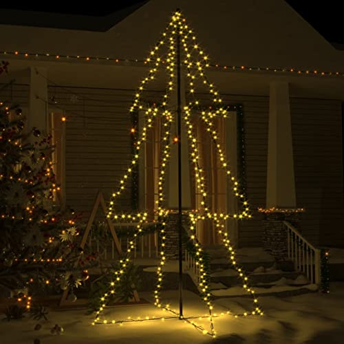 BaraSh Árbol de Navidad 300 Luces LED Interior y Exterior 120x220 cm Arbol Navidad Moderno