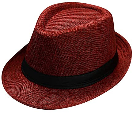 Floppy Gartenhüte für Herren und Damen, Retro-Jazzhut, solider britischer Sonnenhut, Reise-Sonnenhut, Herren-Regenhüte (rot, Einheitsgröße)