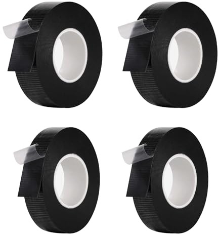 4 Rollen Isolierband Schwarz,17,44m Wasserdicht Klebeband Selbstklebend | Schwarz 9,14m x 22mm x 0,8mm/8,3m x 19mm x 0,8mm Isolierband Selbstverschweißend für Bündeln und Reparieren von Kabeln