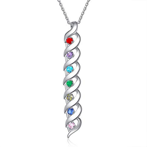 Glimmerday Personalisierte Herz-Anhänger-Halskette, Silberschmuck für Frauen, Handgemachtes Muttertagsgeschenk, Personalisierter Schmuck für Ihre Frau