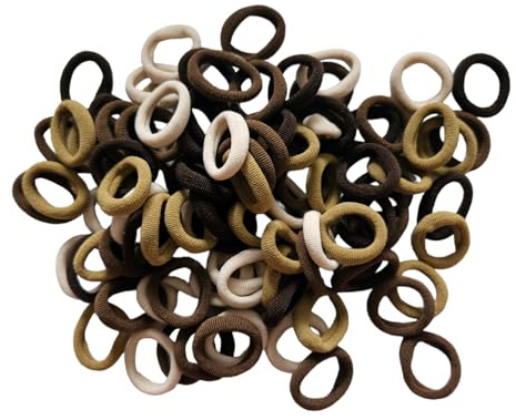 Generic 100 Stück Mädchen-Haarbänder, Baby-Haargummis, bunt, weich, kleine Kleinkinder, kleine Pferdeschwanz-Halter, nahtlose Mädchen-Haarbänder für Babys, kleine Haarbänder für Kleinkinder (Kaffee)