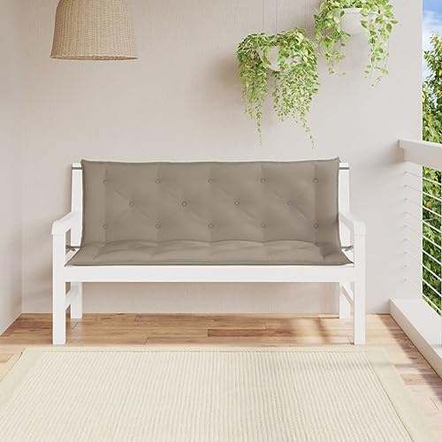 Rantry Gartenbank Auflagen 2 STK. Bankkissen Bankauflage Sitzkissen und Rückenkissen Bankpolster Polsterauflage Auflage für Gartenbank & Hollywoodschaukel Taupe 150x50x7 cm Oxford-Gewebe
