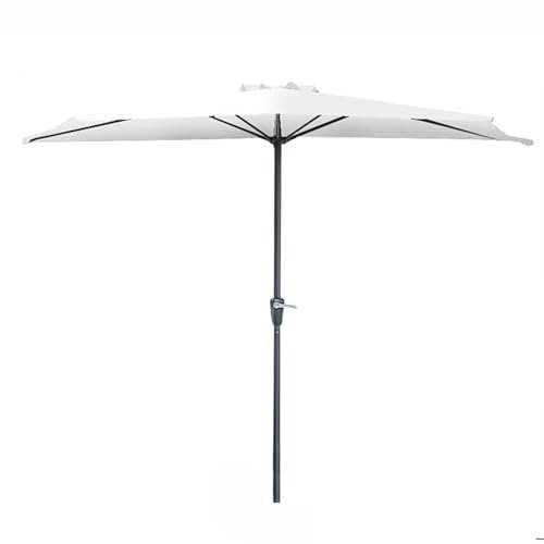 DJJYCTNM Sonnenschirm Halbrund, Sonnenschirm Balkon, Leicht zu Öffnen/schließen, Halber Terrassenschirm für Terrasse, Veranda oder an Einer Wand (Color : White, Size : 300 * 150cm/118 * 59in)
