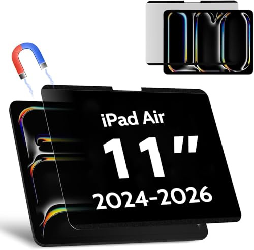 Magnetischer Blickschutzfilter für iPad 11 Zoll Air 6. /7. /8. Generation | 2024-2026,M2 M3 M4, Anti Blendschutz Blaulichtfilter Privacy Screen Displayschutz Sichtschutzfilter Wiederverwendbarer
