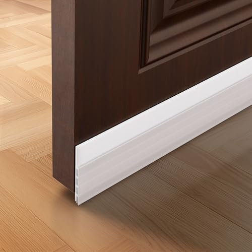Türdichtung, 100 cm, Türdichtung Unten, Türdichtung Selbstklebend, Selbstklebende Silikondichtleiste, austauschbar, Winddicht, insektenabweisend, schalldicht (weiß)