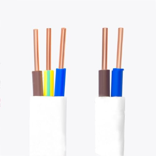2 Meter Elektrokabel, 2-3 Adrig, Elektrischer Draht PVC-isoliert, 1mm² - 2.5mm² wählbar, BVVB Kupferkabel(3-core x 2.5mm²)